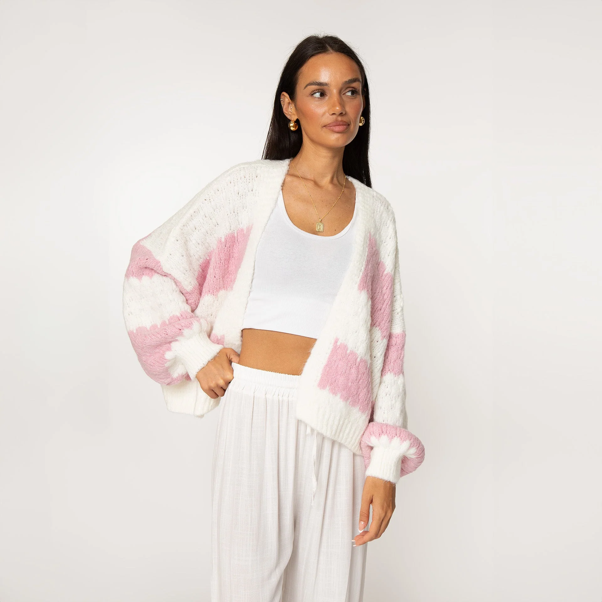 Bold Stripes Oversized Cardigan - Image 6