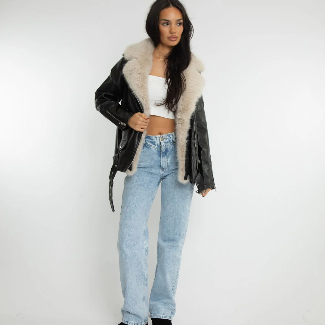 Kunstlederjacke mit abnehmbarem Kunstfell - Image 6
