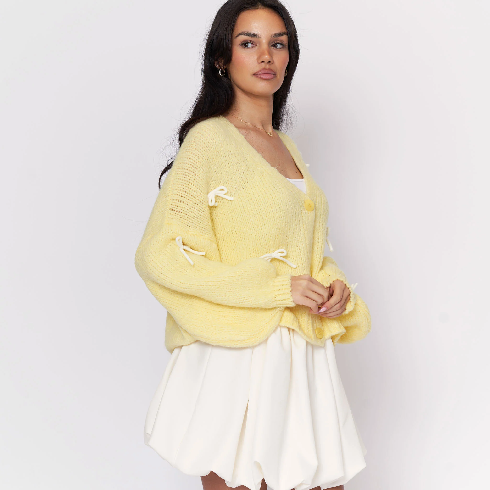 Oversize Mini Schleifen Cardigan - Image 5