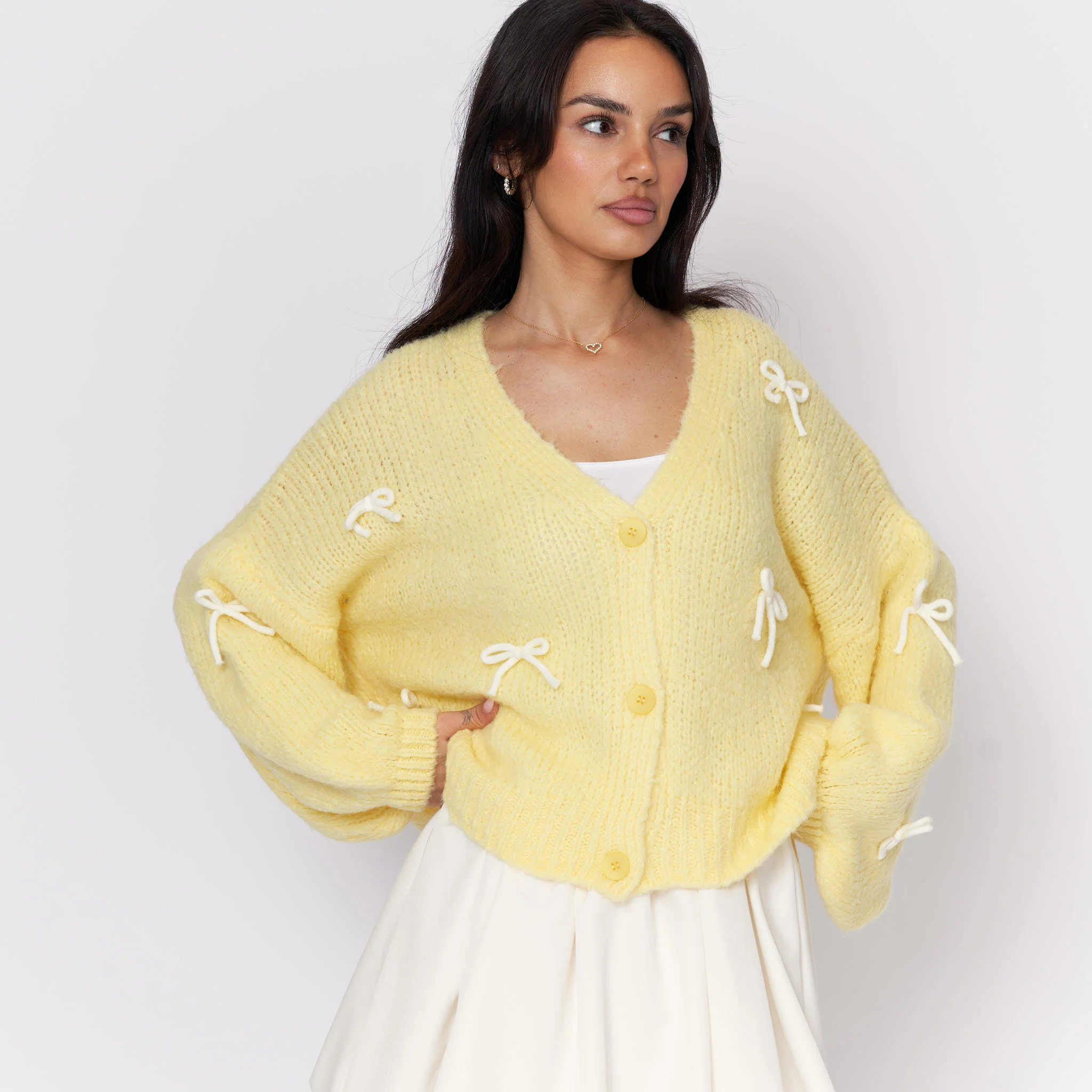Oversize Mini Schleifen Cardigan - Image 7