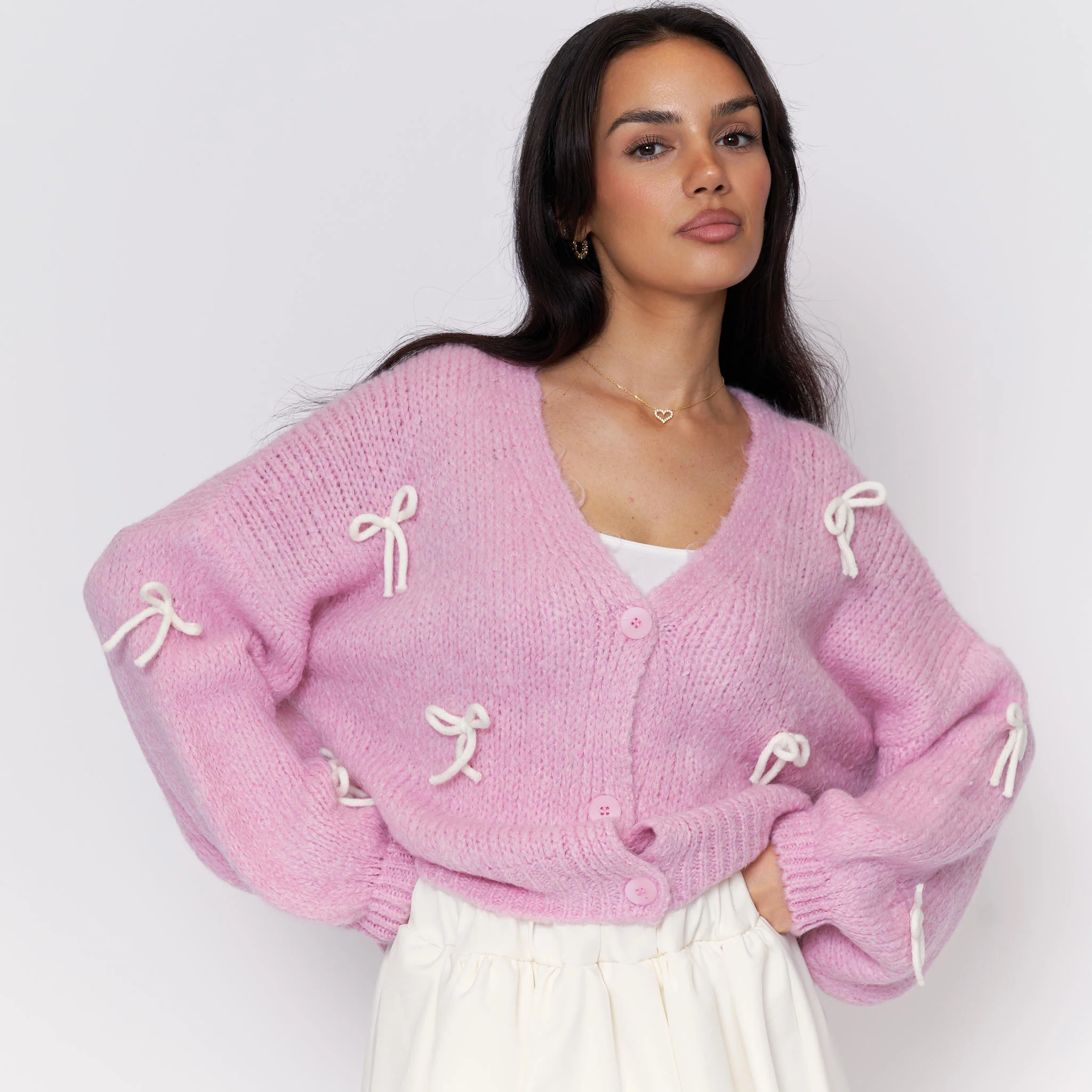 Oversize Mini Schleifen Cardigan - Image 9