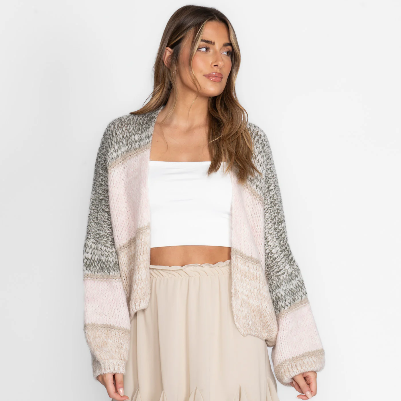 Nude Stripes Cardigan - Image 3