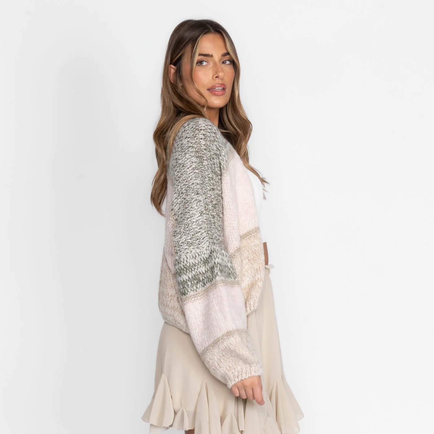 Nude Stripes Cardigan - Image 4