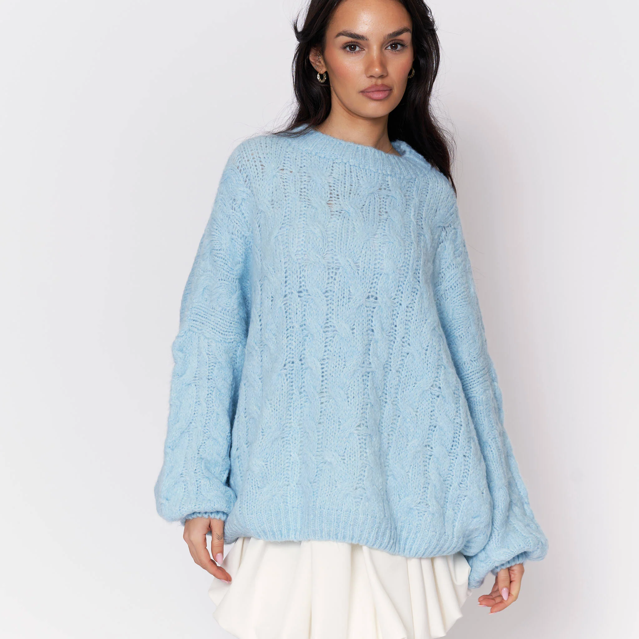 Softer Oversize Pullover mit Zopfmuster - Image 10